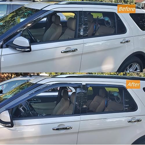 Miniatura 10 de 94304 Deflector de viento para ventana lateral, juego de 4 protectores de lluvia con cinta de montaje exterior, visera de ventana para Chevy Tahoe y