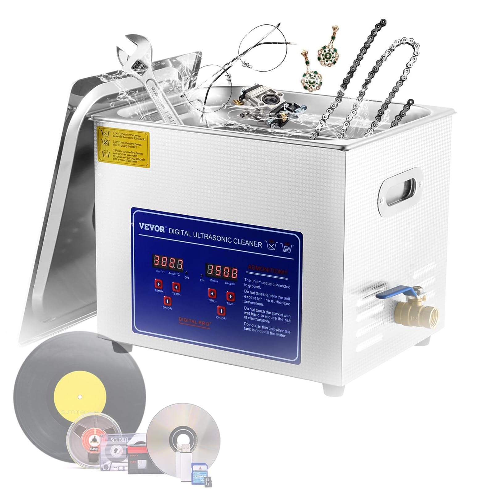 Limpiador de Discos de Vinilo: Limpieza de Discos de Vinilo a 40 kHz con Secado automático, Kit de Limpieza de Discos de Vinilo con filtros