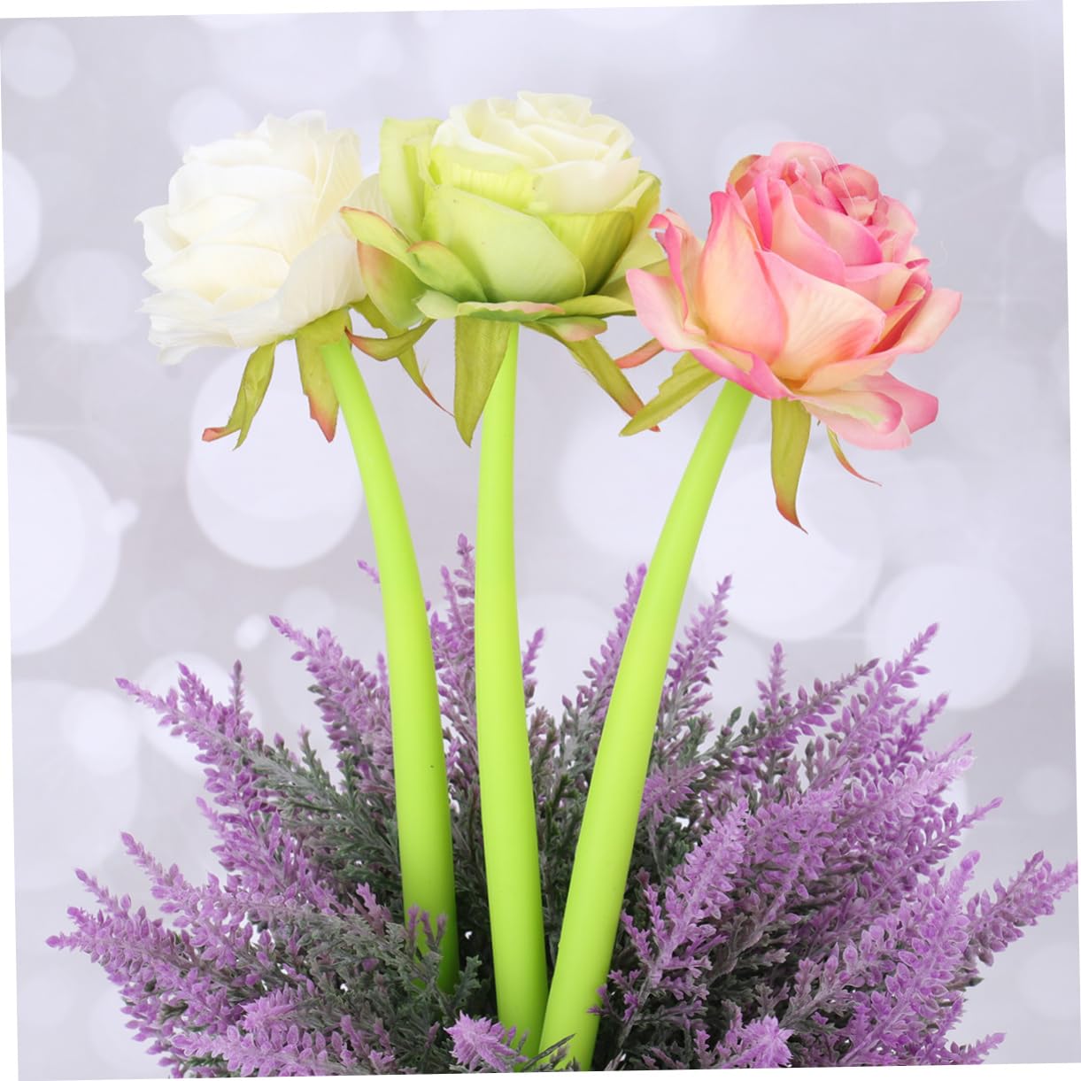 Operitacx 9pezzi Penne Gel Con Design Fiore Rosa Cancelleria Creativa Per Scuola Ufficio e Uso Personale Inchiostro Nero