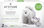 ATTITUDE Feuilles de séchoir réutilisables, éliminateur statique & Adoucisseur de tissu, Blanchisserie sans parfum, Fabriqué au Canada, 300 Charges, 2 Feuilles (1 Boîte)