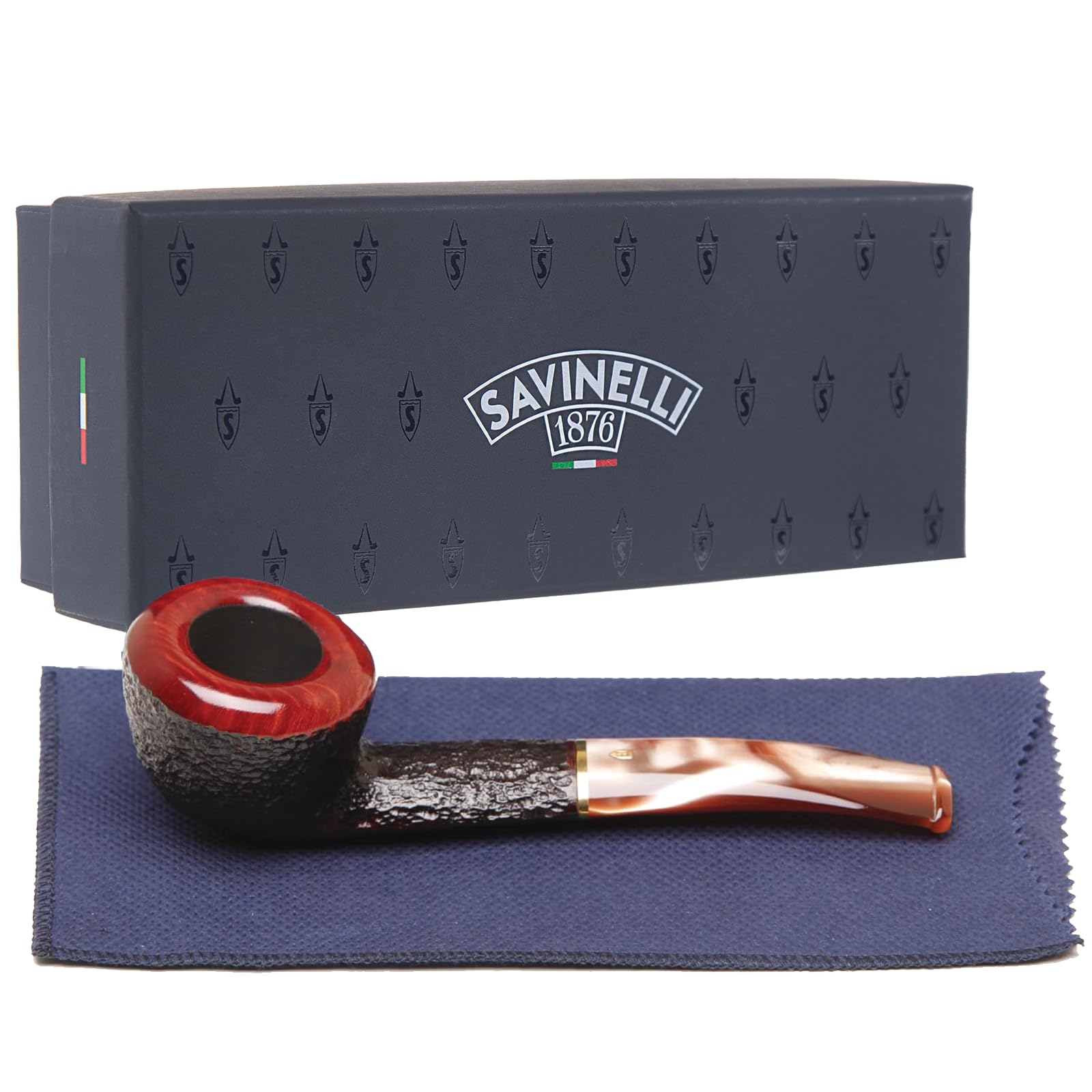 Savinelli Roma Rustic 316 KS Lucite Stem Tobacco Pipe…
