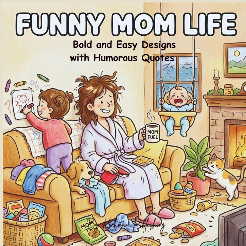 Funny Mom Life Coloring Book: Bold and Easy Designs for Adults with Humorous Quotes – Simple, Fun & Relatable Pages for Stress Relief and Laughter