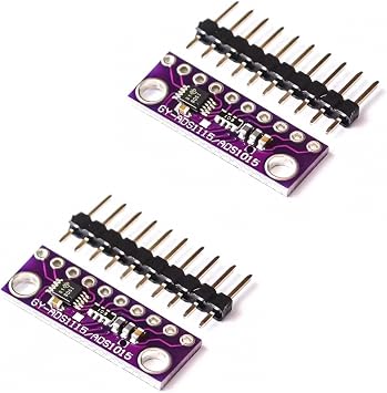 2pcs GY-ADS1015 ADS1015 12 Bit Analog to Digital Ultra-Small 12-bit Precision ADC Converter Development Board Module for Arduino