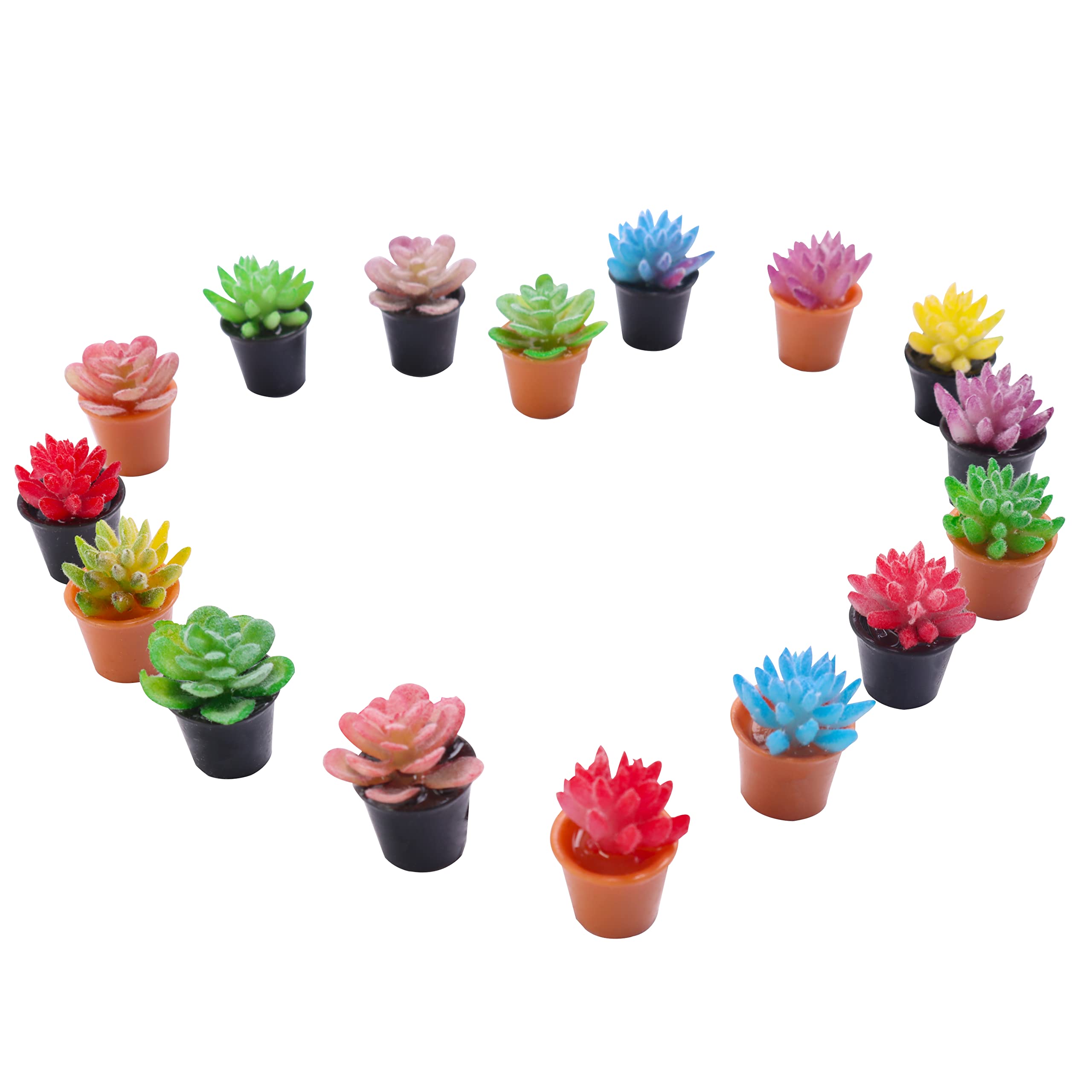 X Hot Popcorn 32Pcs Tiny Succulent Mini Artificial Succulent Plants Mini Faux Succulents Mini House Plants Mini House Accessories for House Decor
