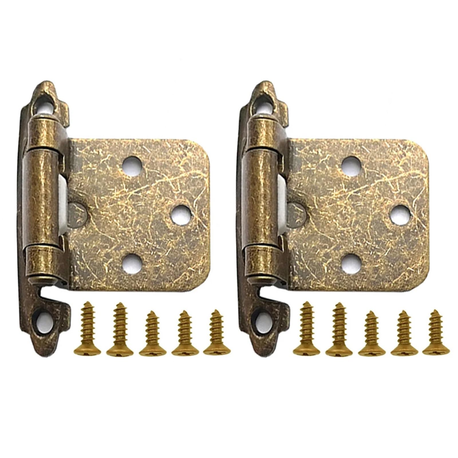 FQJYXWEWL American Self Closing Spring with Screws Overlay Cabinet Door Flush Hinges 2Pcs(Retro Green)
