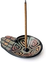 Vista 10 de Luna Sundara Exquisito soporte de incienso hecho a mano: ideal para varillas de incienso y quemadores hechos a mano en chulucanas, Perú por Rojo