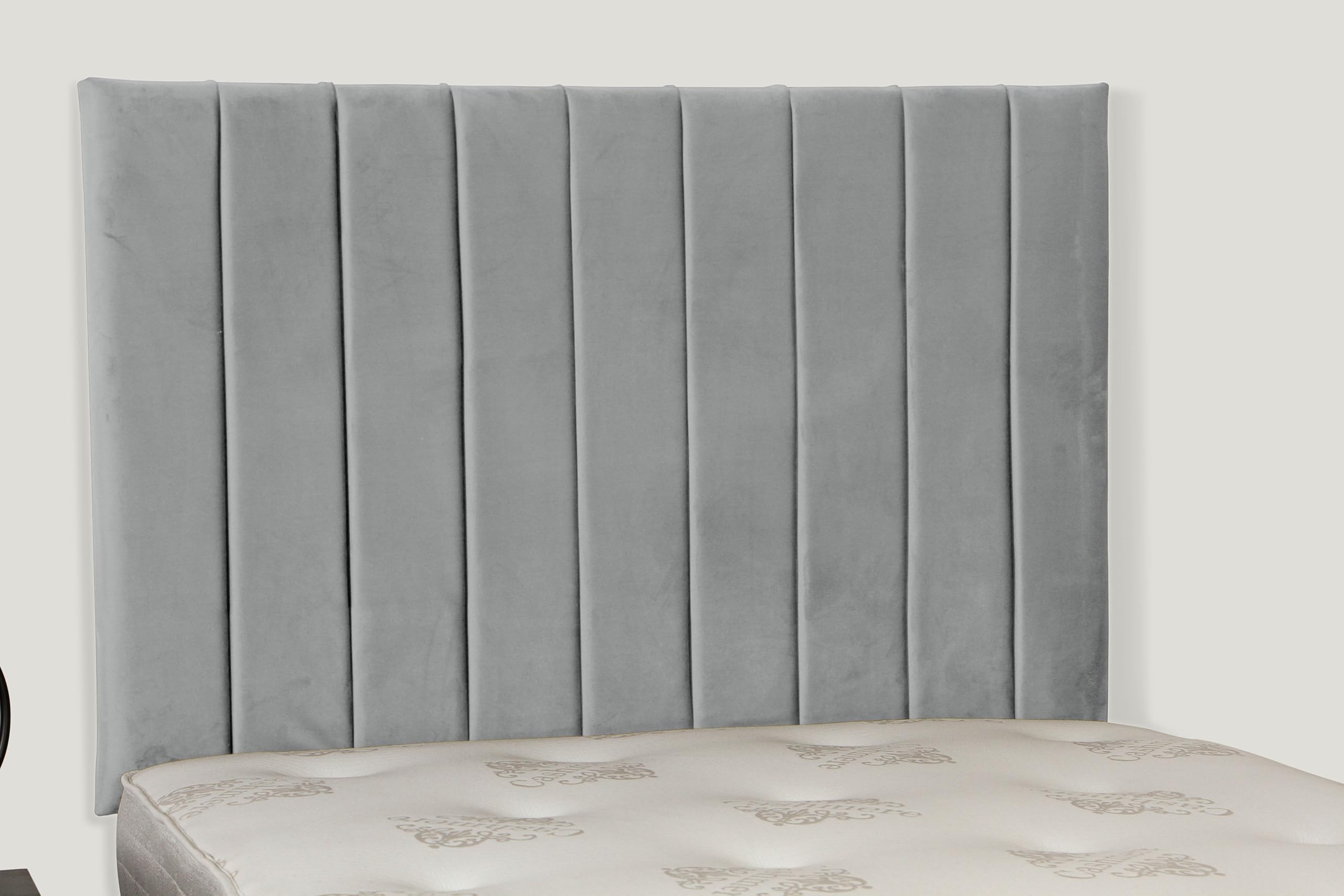 36 INCH HEIGHT PORTLAND HEADBOARD IN PLUSH VELVET FABRIC (Ice, King (U.K. Standard))