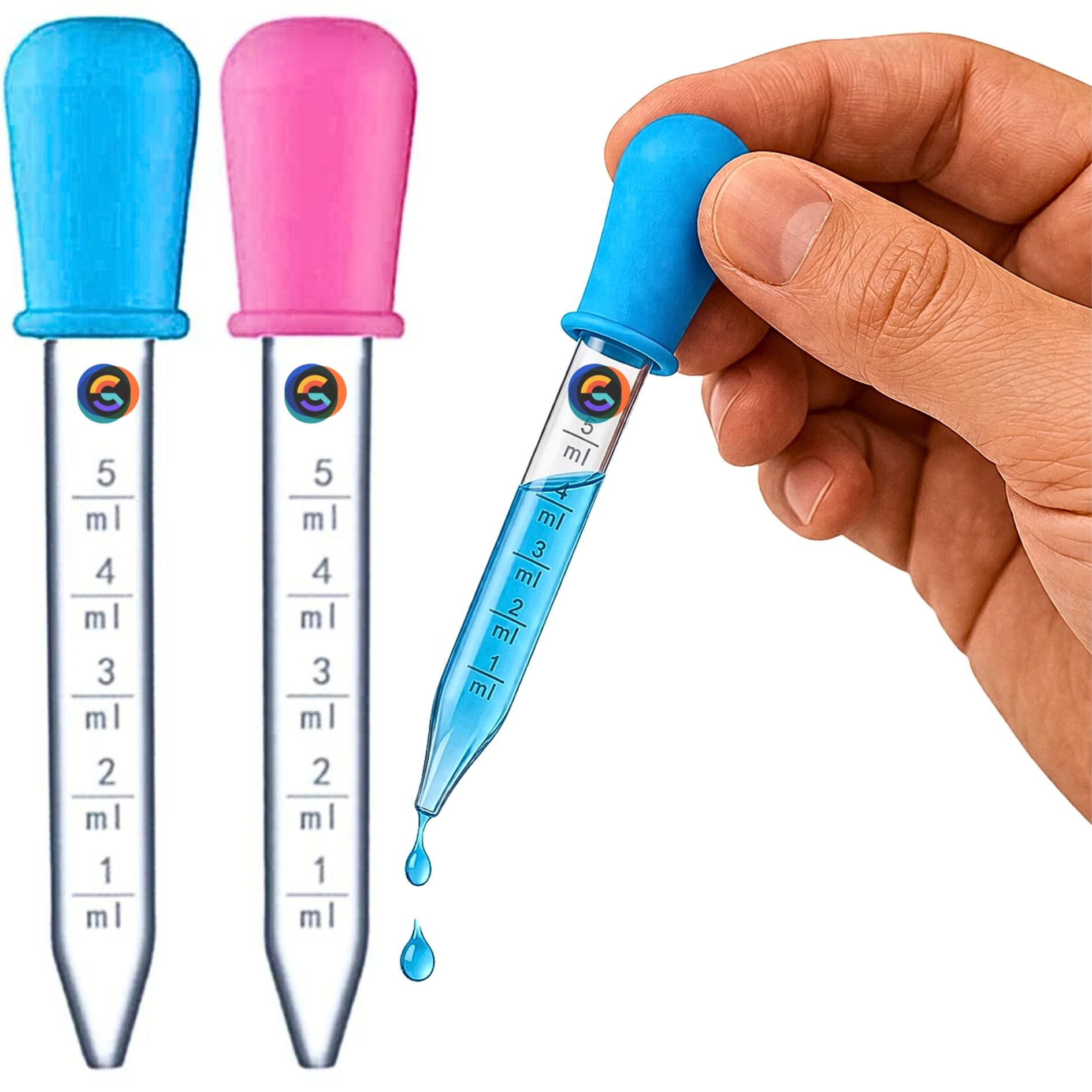 Silicone Liquid Dropper Pipette 5ml | Safe Food-Grade Medicine Feeder for Infants & Toddlers | Measurement Marked Dropper for Milk, Juice, Medicine & Liquid Feeding | Easy Squeeze Bulb (Pack of 2)-image-44