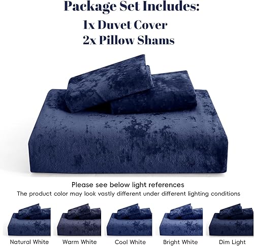 Miniatura 6 de PHF - Juego de funda de edredón de pana lujosa, tamaño King, 3 piezas de mantas de franela para todas las estaciones, ultra suave y acogedora, con