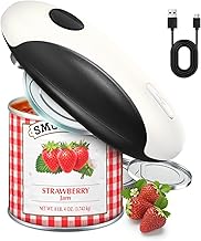 Rechargeable Electric Can Opener, One-Touch Automatic Side-Cut Opening, Hands Free and Safe Polished Edge, Portable Home Appliance for Elderly and Arthritics