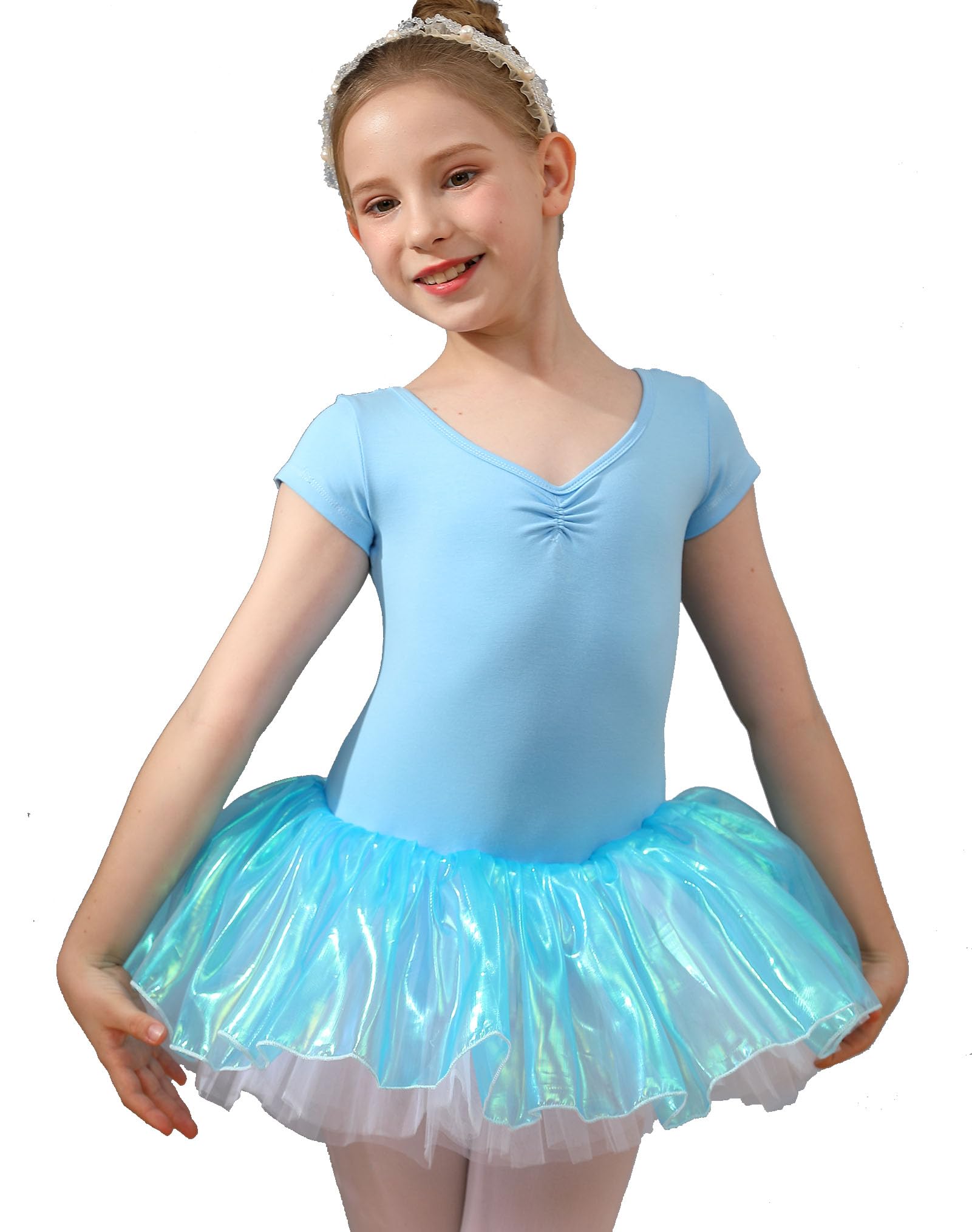Collant Dança Com Saia Tutu - Manga Pétala E Glitter Para Meninas