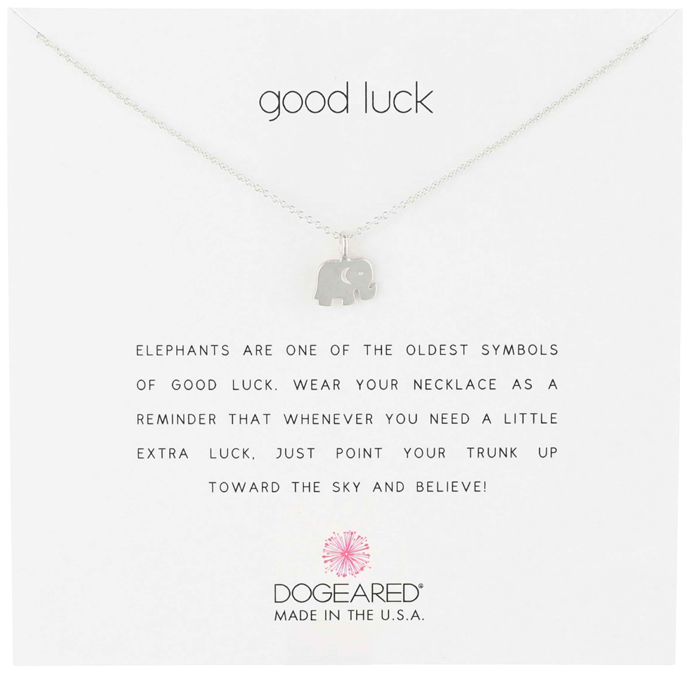 Dogeared Reminder "Good Luck" Elephant Pendant Necklace