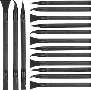 15 Pcs Plastic Scraper Tool Scratch Free Crevice Cleaning Sticker Remover Tools Car Detailing Supplies Multi-Purpose Scrapers Tool for Removing Sticker Labels Oil Stains Food Dirt (Black)