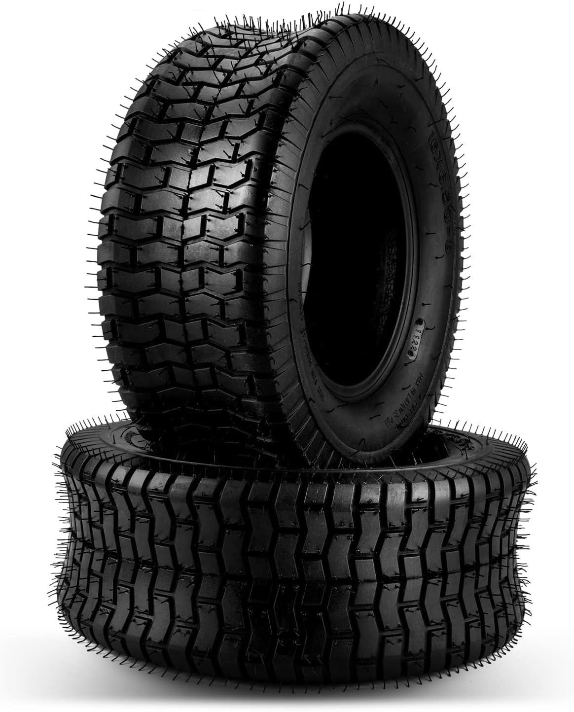 KAX 2 Pack 16x6.5-8 Lawn Mower Tires, 4PR Tubeless Turf for Riding Mowers, Garden Tractors and Golf Carts Heavy Duty Grass Tires with Deep Tread, Fits 16x6.5-8（Z-102)