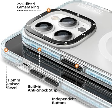 YOUNGKIT iPhone 14 Pro Max Kılıfı; Magsafe Uyumlu;Üstün koruma; Darbeye ve Çizilmeye Dayanıklı; Ultra İnce Sert Manyetik Telefon Kılıfı - Mavi