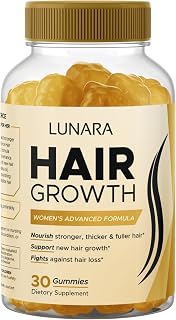 SCIENCE FORCE Lunara Hair Growth Gummies | with Biotin, Collagen, Batana Oil + Vitamins | Support Hair Loss, Thicker, Fuller Hair | Advanced Supplement for Women, 30 Count
