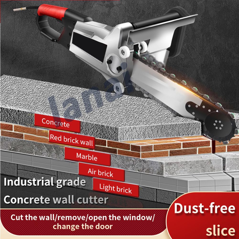 Motosierra eléctrica para hormigón,con Profundidad Corte 35/48 cm,Equipo Industrial para Cortar hormigón con Bomba Agua,Cadenas y Barras guía para Granito,hormigón y Piedra,35cm