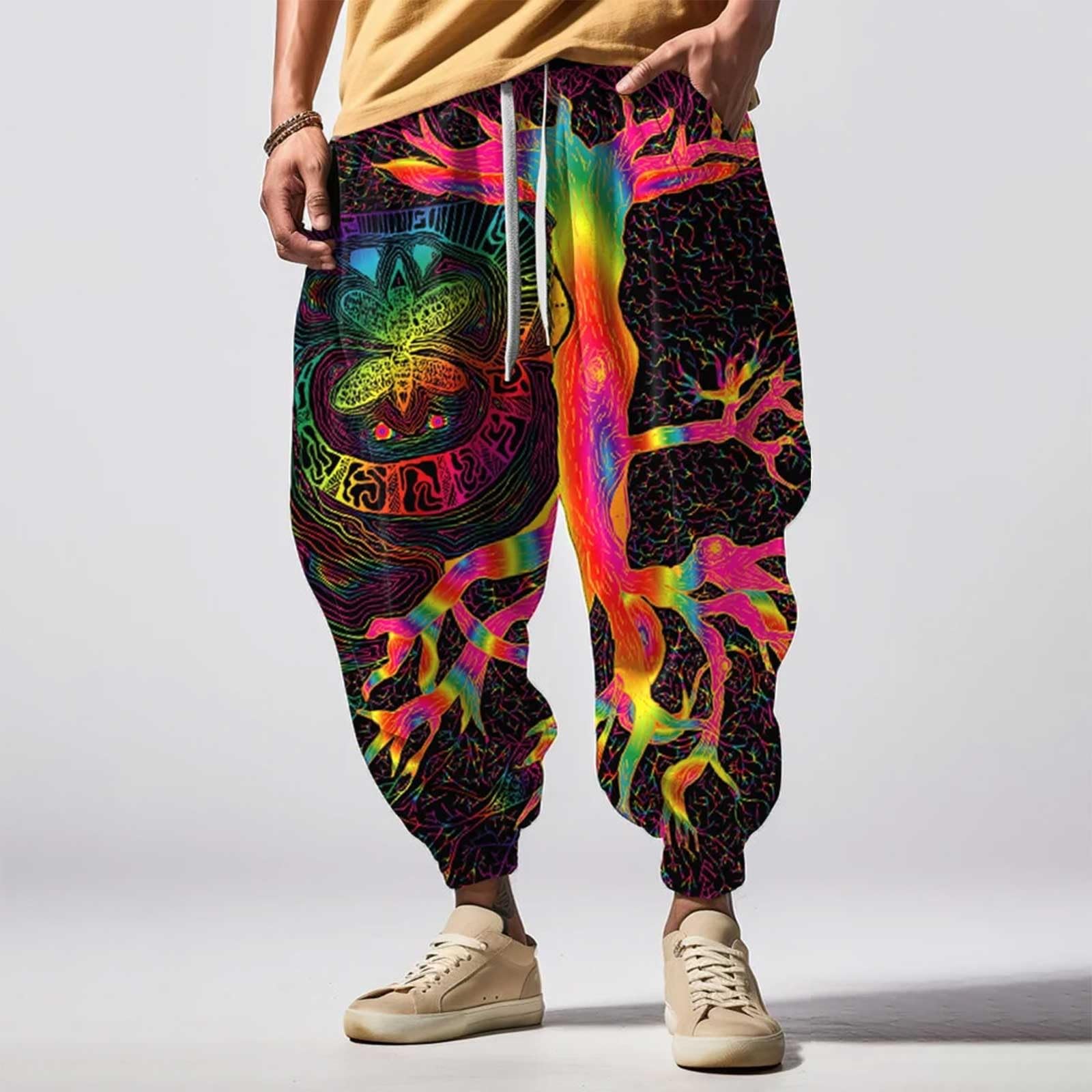Pantalones de chándal para hombre con impresión, modernos, pantalones deportivos informales, pantalones bombachos, estilo callejero, pantalones de entrenamiento, pantalones de chándal con estampado