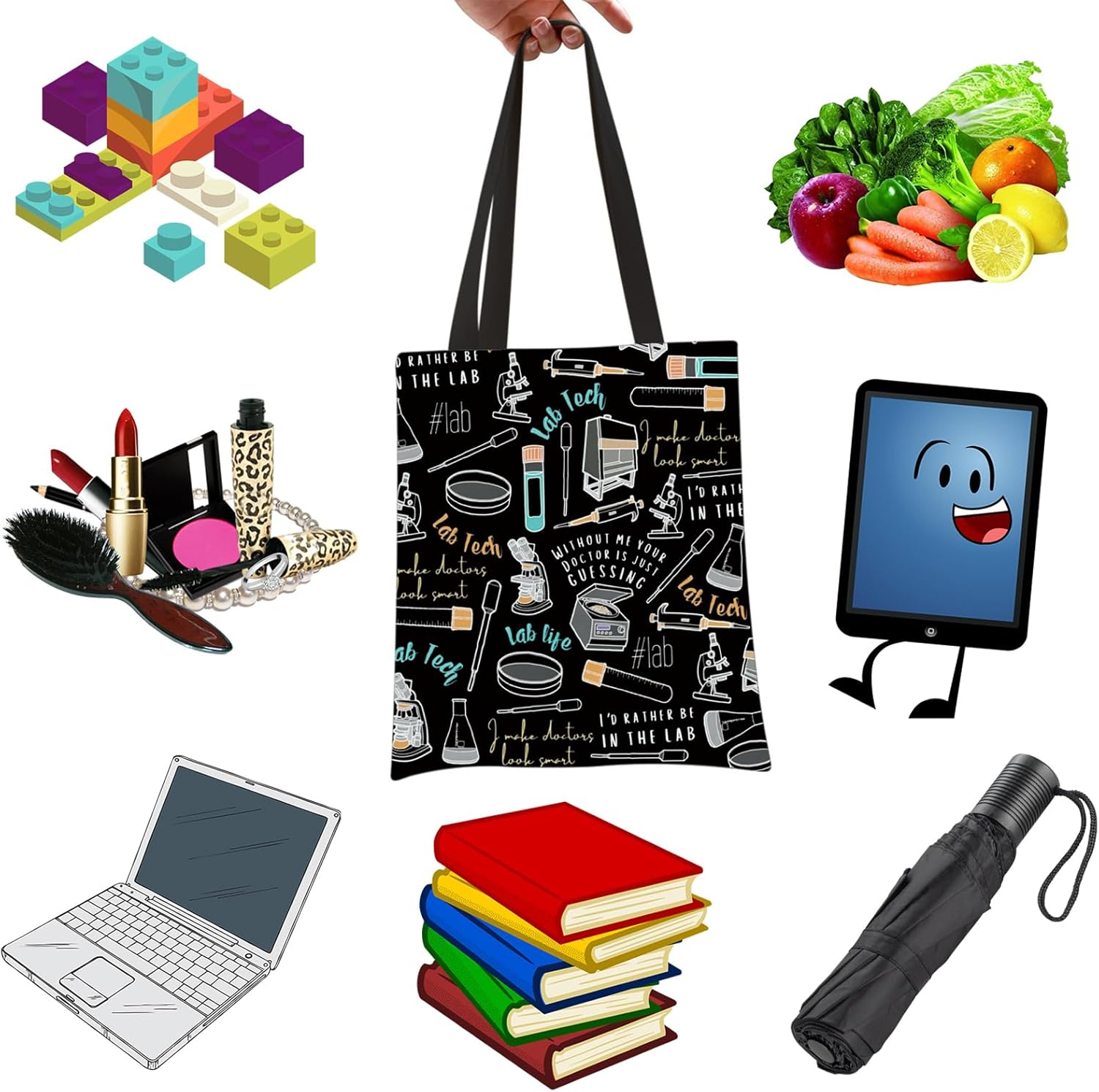 WCGXKO Lab tech Gift western Lab Gift Laboratory Technician Lab Week 2025 Zipper Pouch Makeup Bag (lab tech Tote) - Image 3