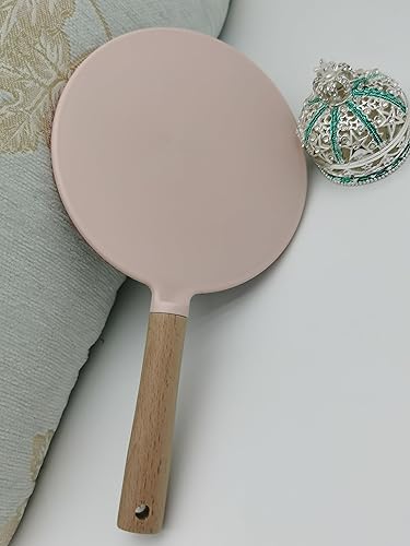 Miniatura 5 de Jxiaoyumio Espejo de mano con diamantes de imitación con asa, espejo de diamantes de imitación brillantes para maquillaje, espejo de mano de madera