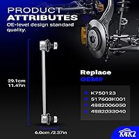 Vista 6 de Varillas de barra estabilizadora delantera de aleación de zinc-níquel para Toyota Avalon 2013-2018, Camry 2007-2017, Lexus ES300h 2013-2018 y Lexus
