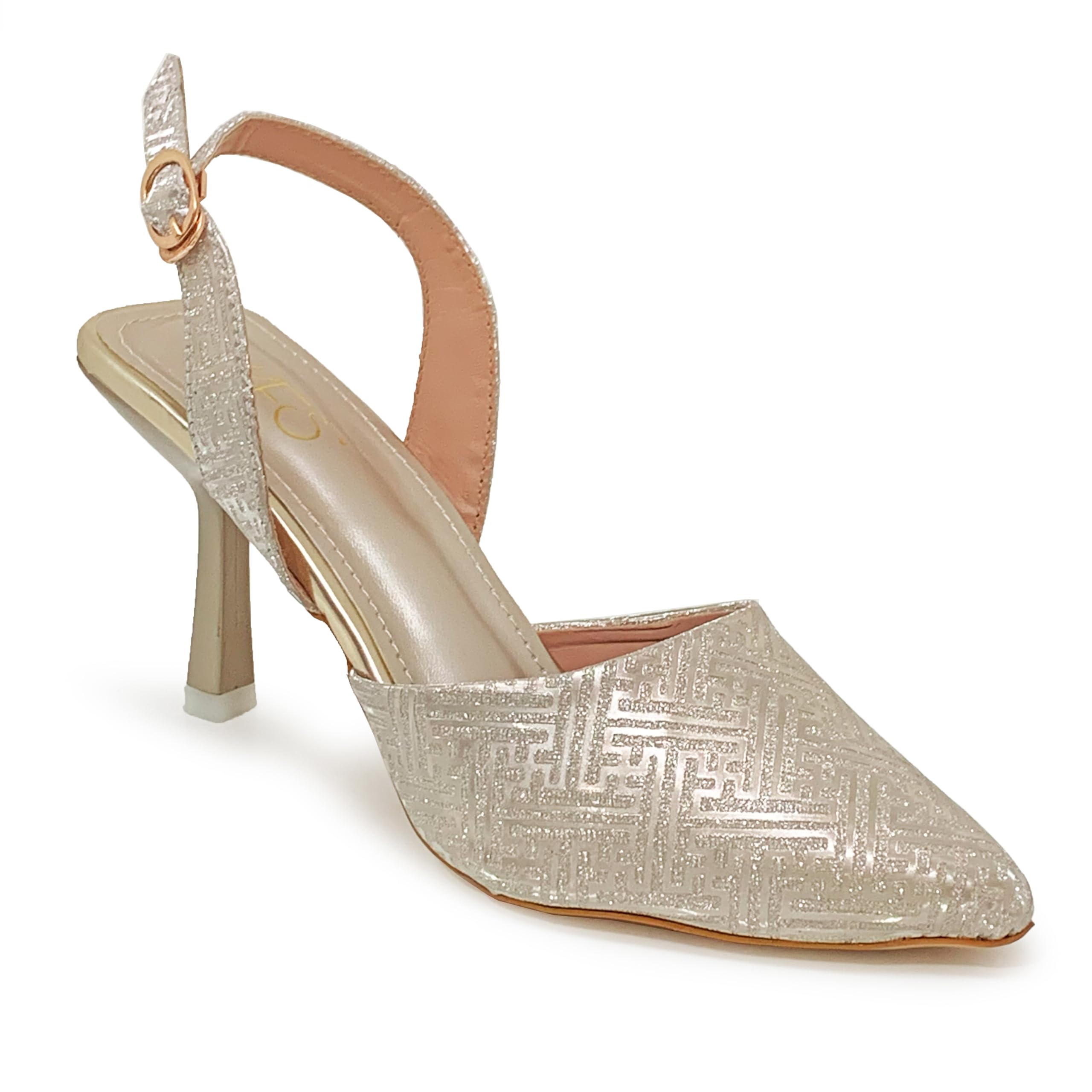 WFS Women 3 Inch Pencil Heel Pump Party Fashion Sandal,Gold,37 (B0CQYLJZ3C) Amazon Price History, Amazon Price Tracker