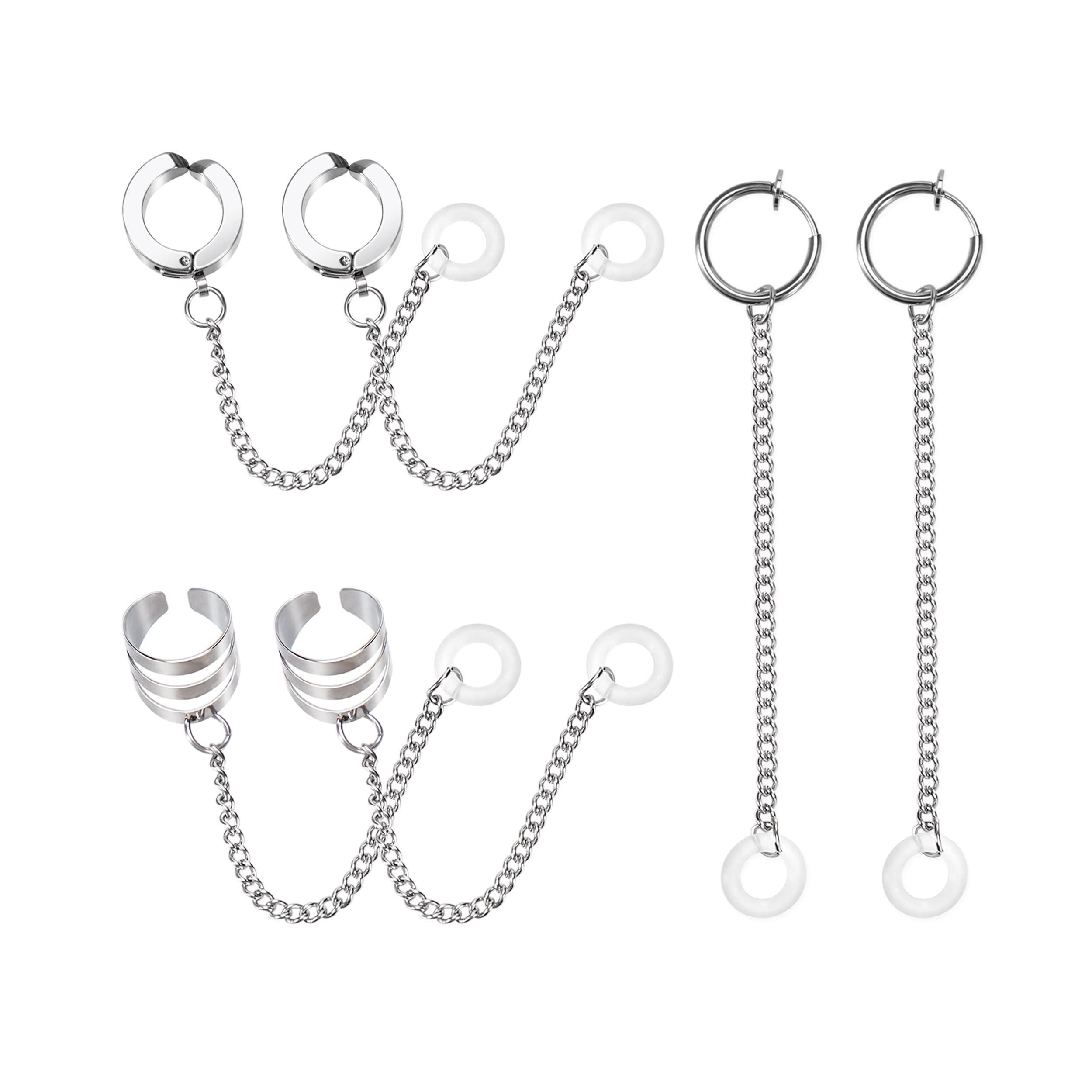 Pendientes Antipérdidas para Auriculares Inalámbricos Bluetooth Moda Ganchos Clip de Oreja Anillo Auricular Antideslizante Compatible con AirPods 3 Pares