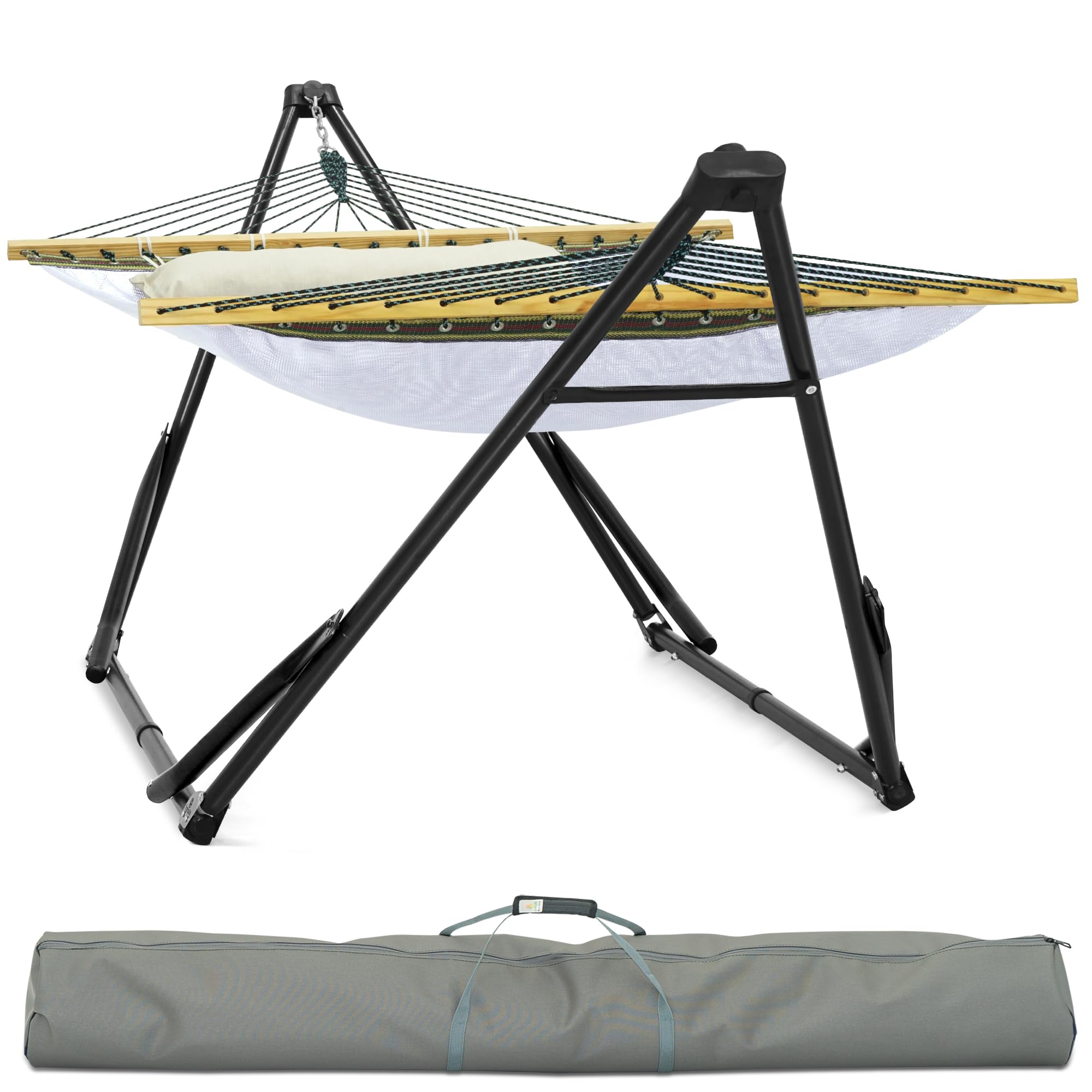 Tranquillo Unity Adjustable Hammock Stand 800 lbs Capacity Steel Double Hammock Stand for 2 Persons Premium Pre-Assembled Stand