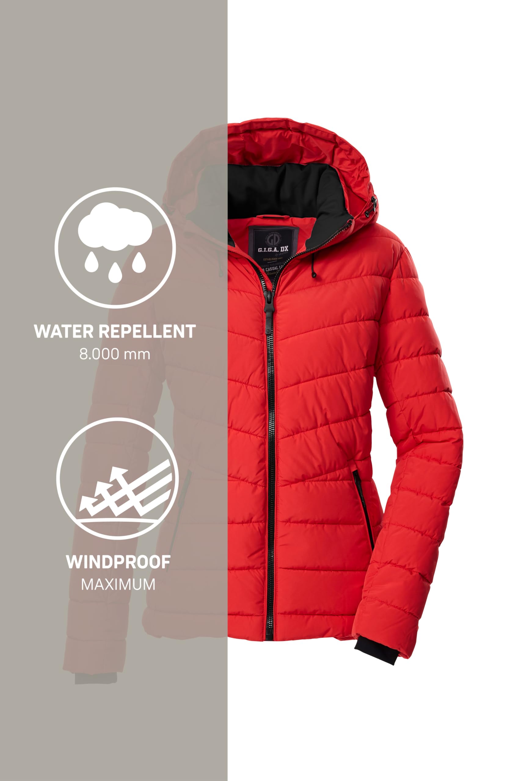 G.I.G.A. DX Gw 32 Wmn Qltd Jckt Veste matelassée/fonctionnelle en aspect duvet avec capuche amovible Femme