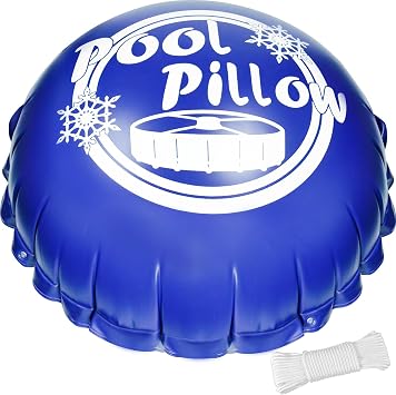 4 x 4 Ft Pool Pillows for Above Ground Pool Winterize Closing Kit for Winter Pool Cover Extra Durable & Cold Resistant 0.4mm PVC 27 Gauge Pool Air Pillow for Winterizing with 50 Ft Rope