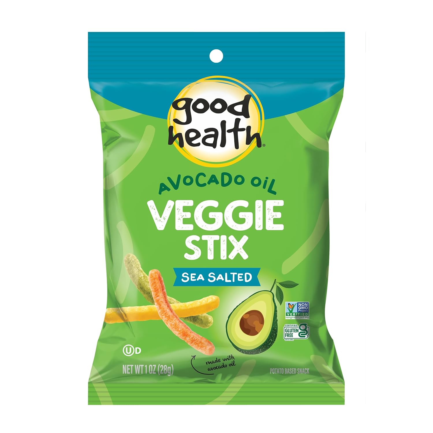 Good Health Crunchy Veggie Stix, Sea Salt (1 Oz Bags, 42 Count) Gluten Free Snacks, Great for Lunches or Snacking on The Go, Packed with Vitamins and Nutrients