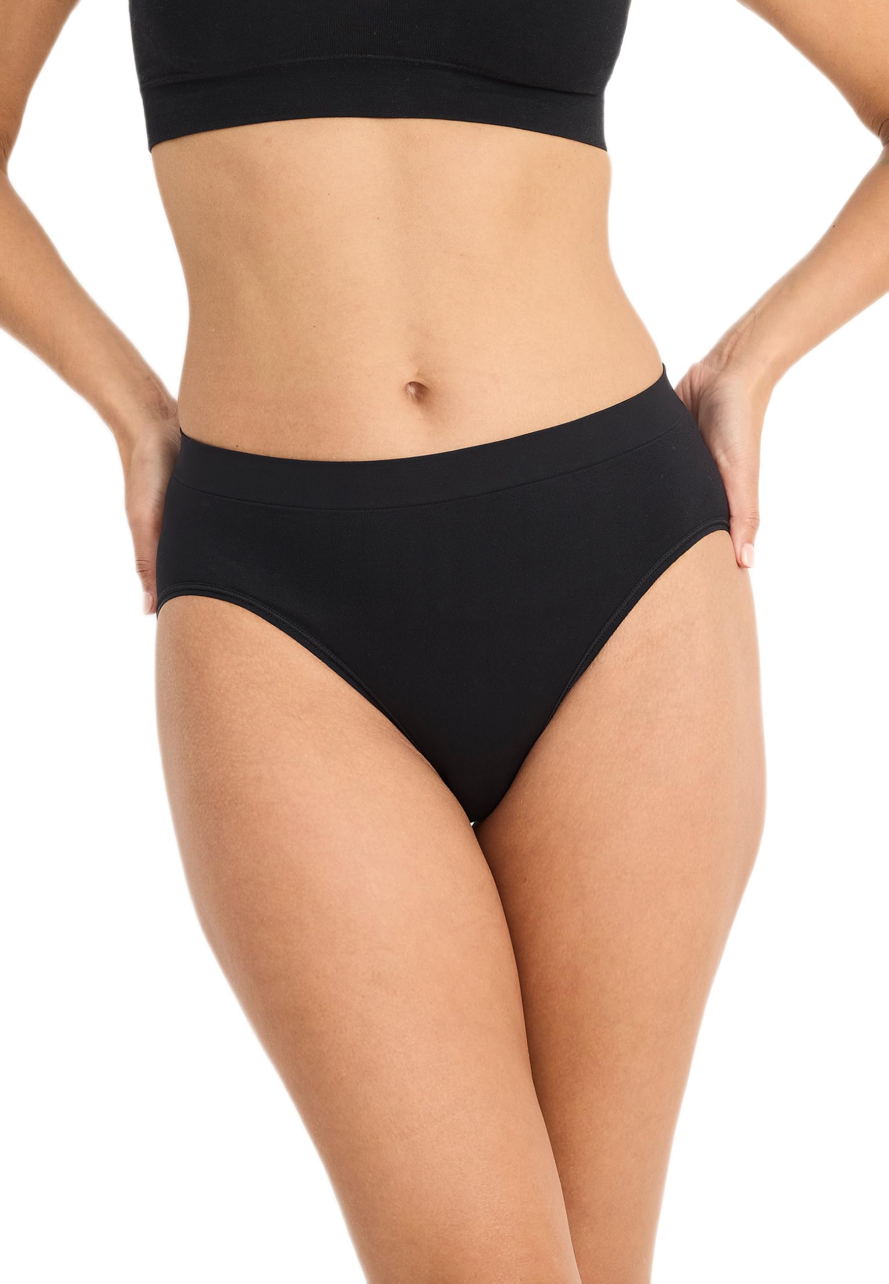 Jockey Women's Seamfree Hi-Cut, Black, 2XL