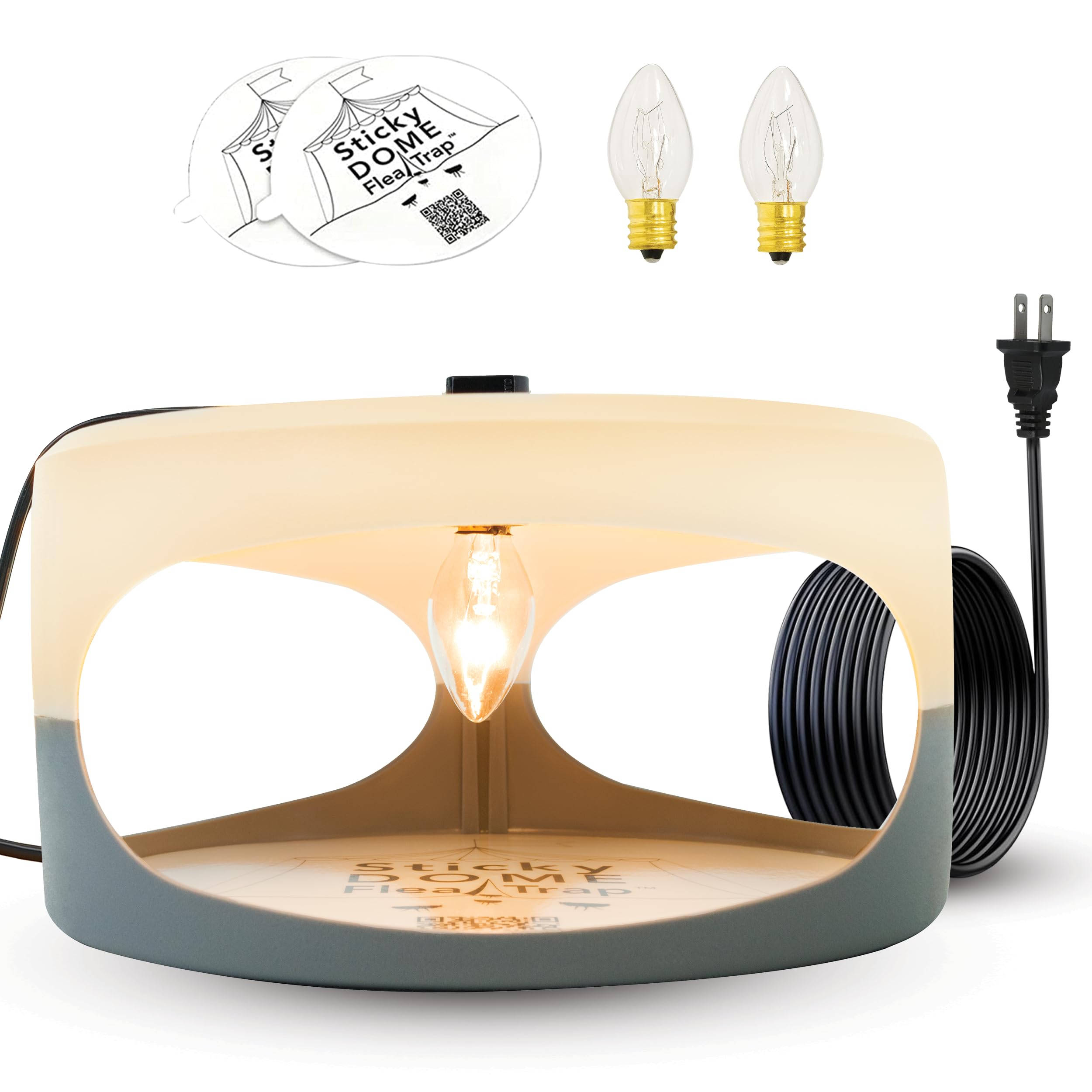 ASPECTEK Trampa para Pulgas, Sticky Dome™ Paquete de 2 Discos Adhesivos Uso en Interiores, Repelente Insectos - Repelente pulgas Humanos, Libre de Químicos, lampara antipulgas