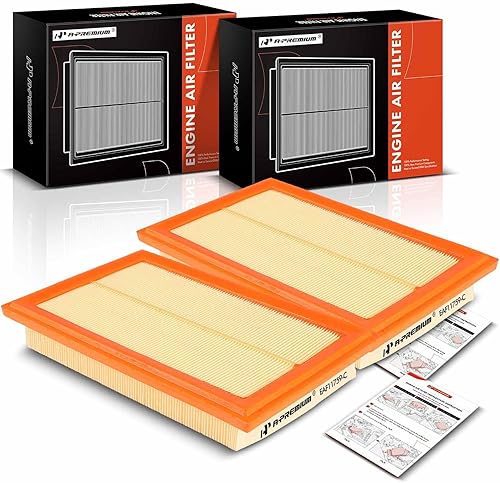 A-Premium Filtro de aire de motor de 2 piezas compatible con Mercedes-Benz C300 2015-2018, C350e 2016-2018, E300 2017-2019, GLC300 2016-2019,