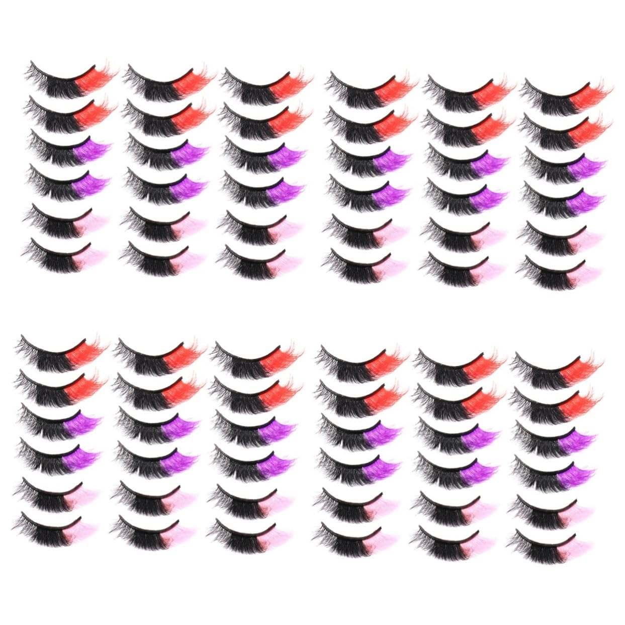 POPETPOP 36paia Colored Lashes Finte Ciglia Coloratper Cosplay Facili Da Usare Effetto Volume Per Look Notturni e Occasioni Speciali