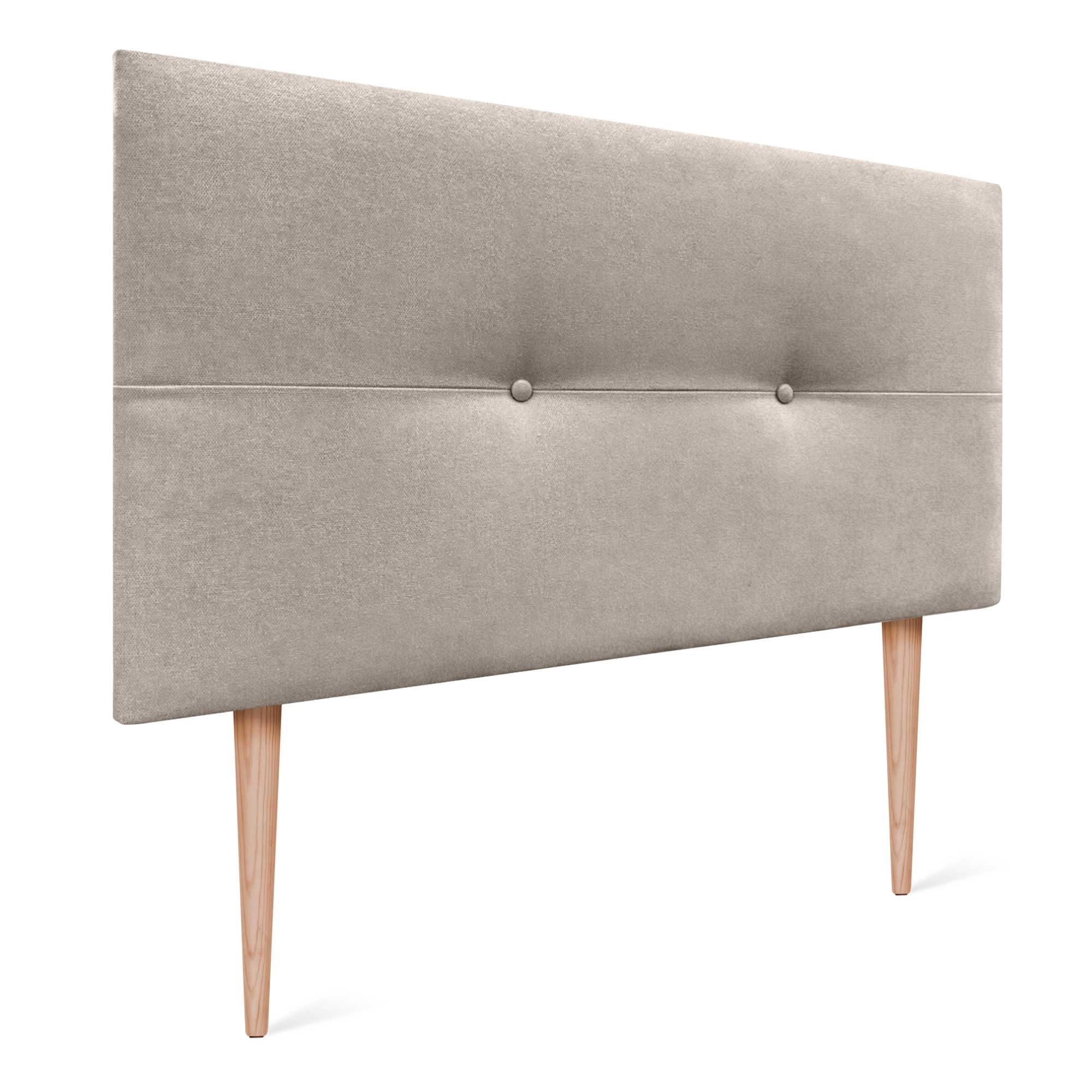 DHOME Headboard Upholstered in Leather or AQUALINE Fabric with Headboard Legs Bed (Beige Fabric, 105 x 105 cm (80/90/105 Beds))