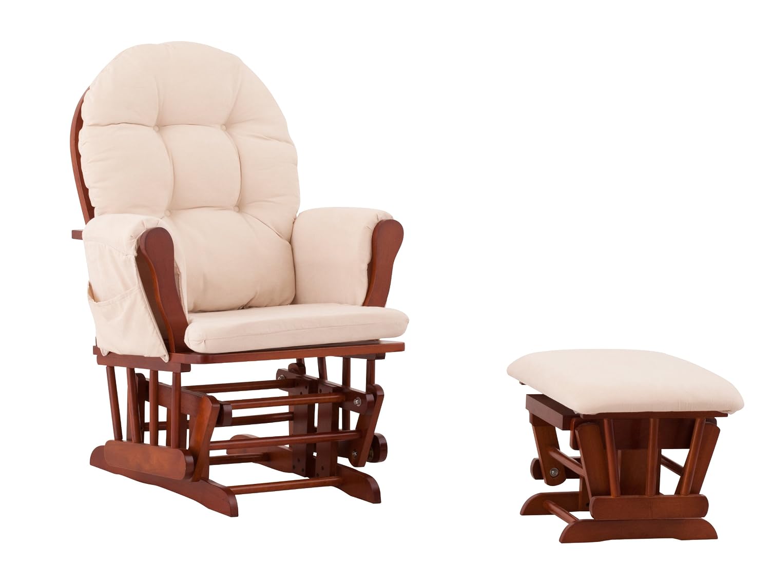Status Roma Glider and Nursing Ottoman, Cognac/Beige