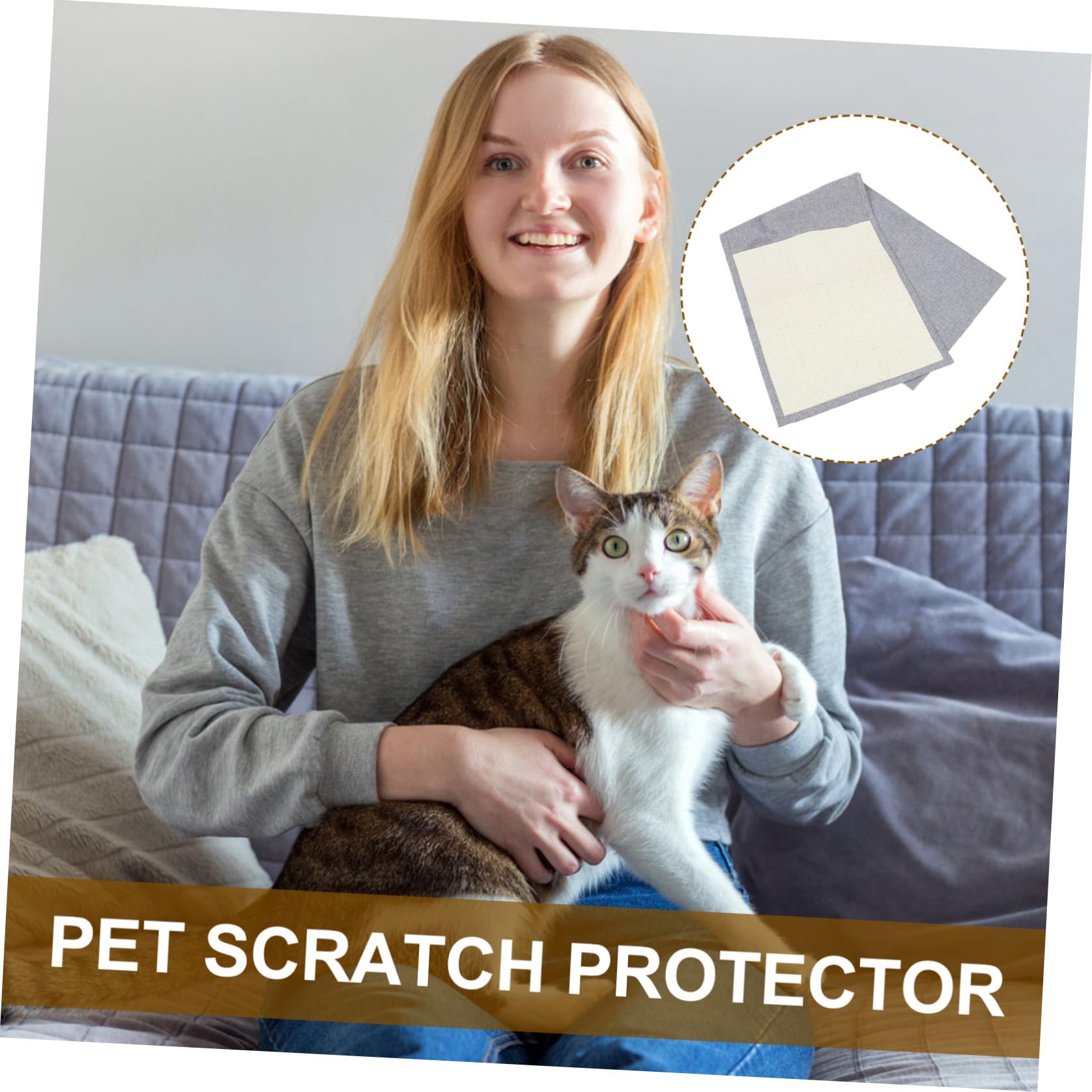 Protector contra Arañazos para Gatos Cubierta Antiarañazos Funda de Algodón y Lino para Sofá Adecuado para Hogar y Habitación