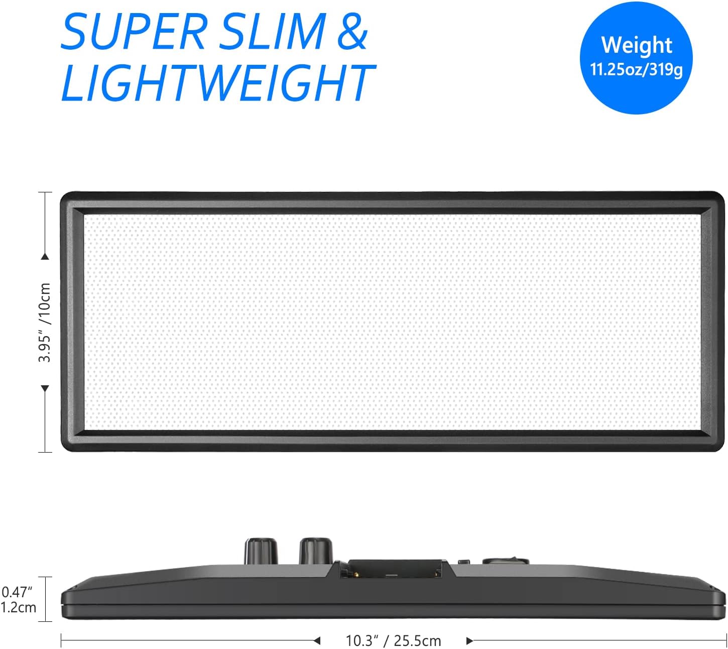 Neewer Super Slim Bi-Color Dimmable LED Video Light with LCD Display, 2600mAh Li-ion Battery and Charger - Ultra High Power LED Panel, 3200K-5600K for Camera Photo Studio Portrait Video Photography