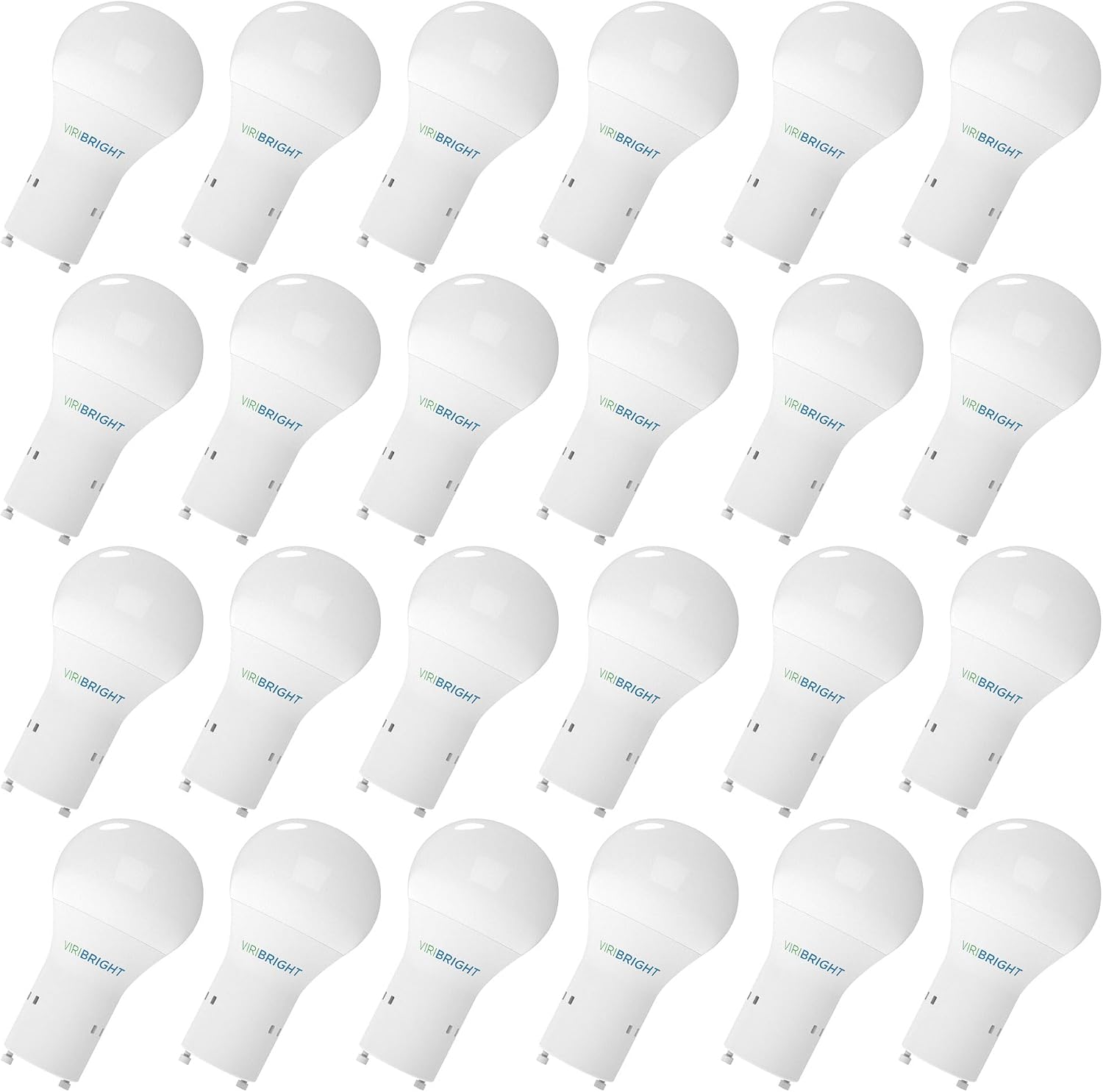 Viribright® A19 LED Bulb, GU24, 9W, 800 Lumens, Non-Dimmable, Enclosed Fixture Rated 6500K Daylight (24-Pack)
