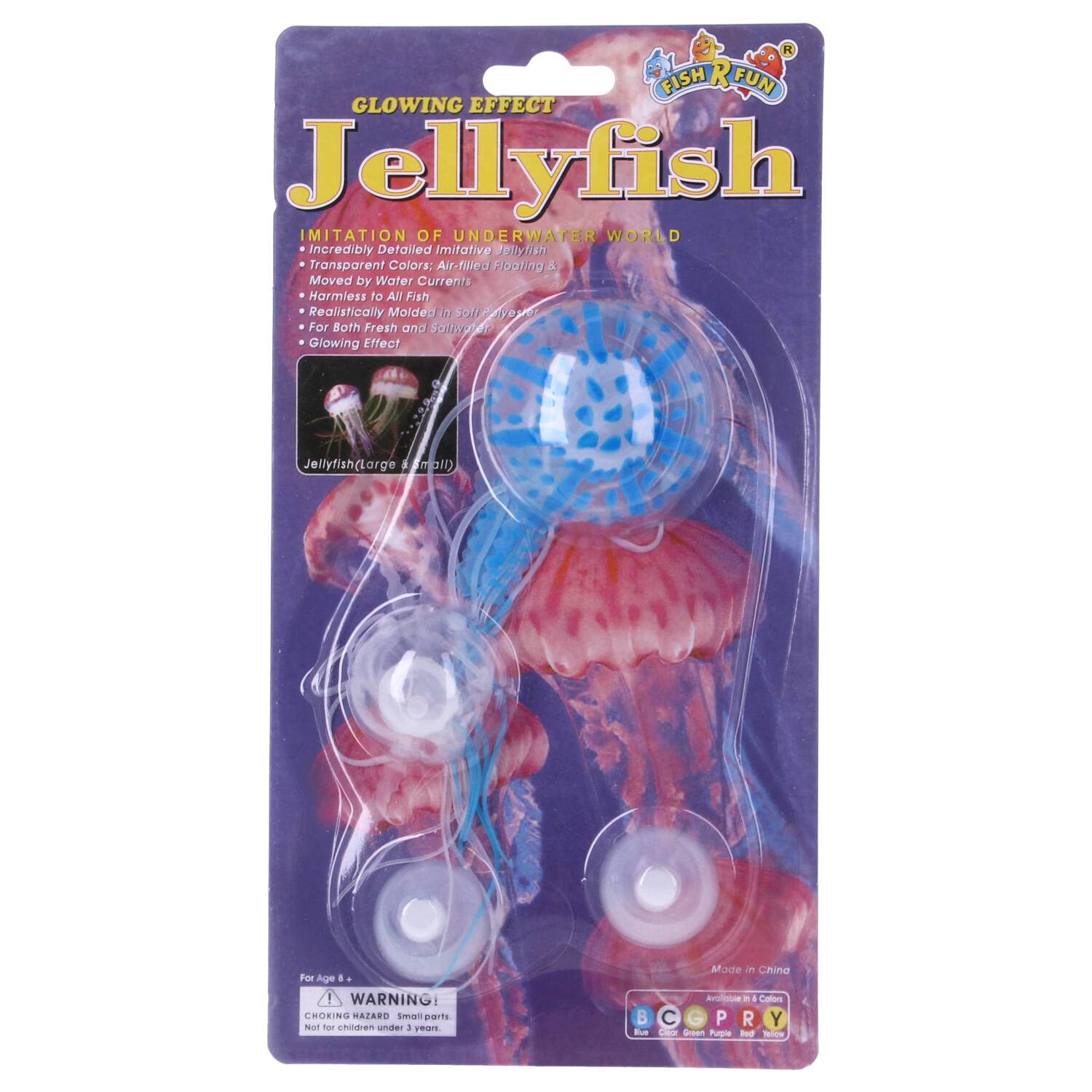 FISH R FUNTwin Pack Jellyfish, 3.8 x 5.7 cm, Blue/Clear