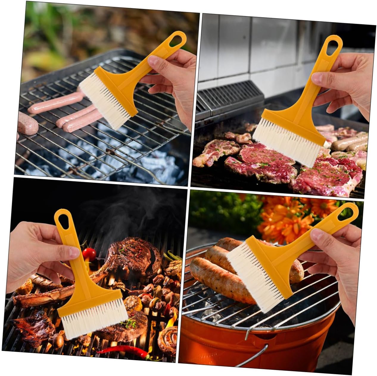Set of 10 Kitchen Basting Brushes Multi-use Cooking Baking Pastry Brushes Plastic Heat Resistant Non-slip Grip