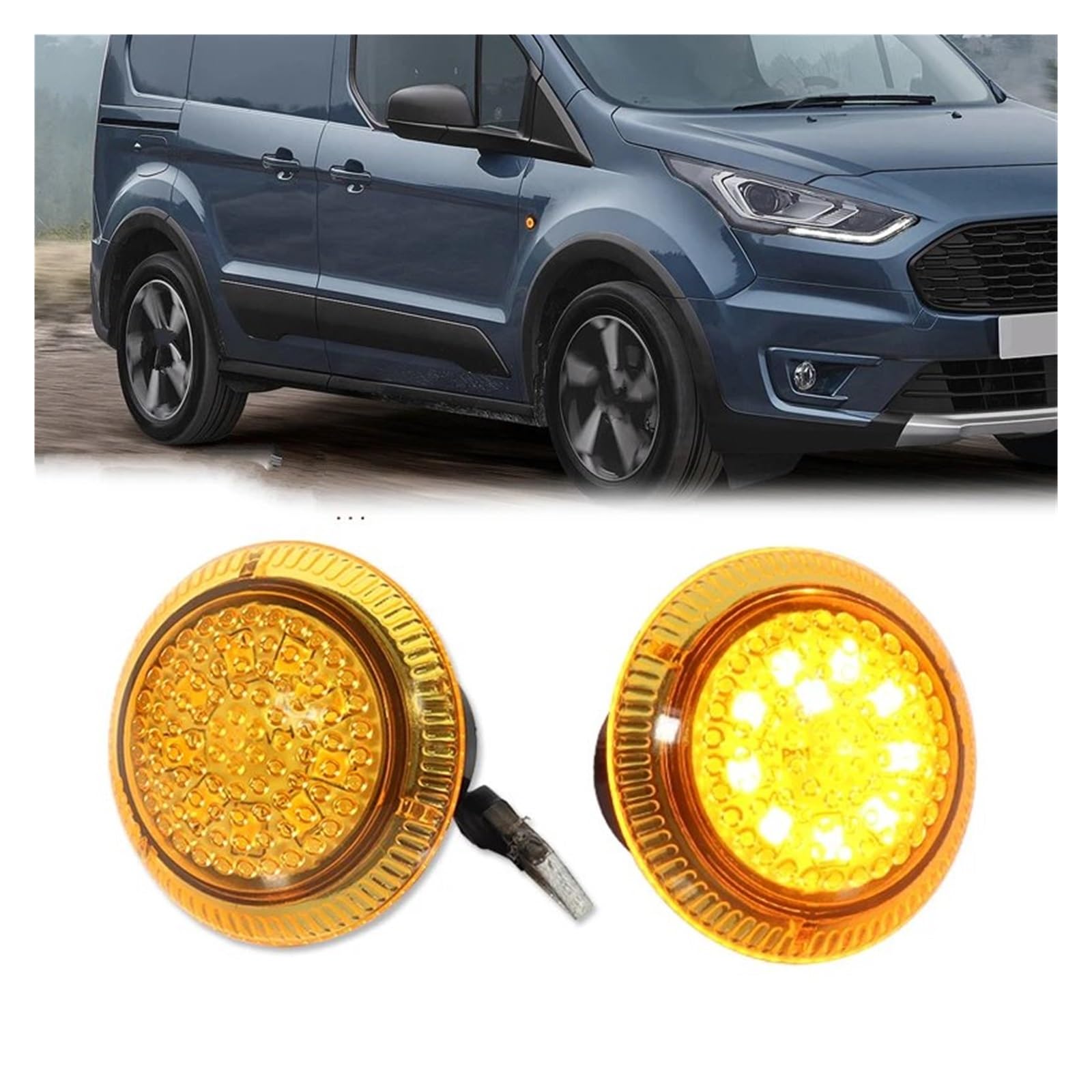 Indicatore Segnale Per Ford Per Transit 2010-2021 Paraurti Anteriore Indicatore Direzione Lampada 2 Pezzi Ambra Giallo T10 12V Luci Posizione Laterali A LED luce Indicatore Direzione