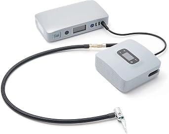 Halo Bolt ACDC Max with Air Compressor, Car Jump-Starting Portable Power Bank & Phone Laptop Charger with Interchangeable Air Nozzles, Silver Metallic Halo-Bolt-ACDC-MAX+DC