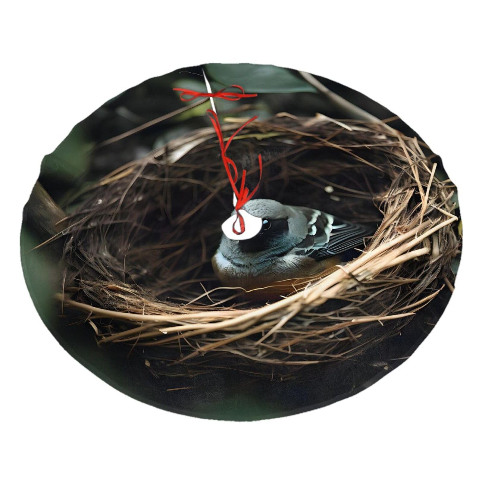 Little Bird nest Printed Christmas Tree Skirt Christmas Plush Tree Skirt 48 inches (About 112.2 cm) Christmas