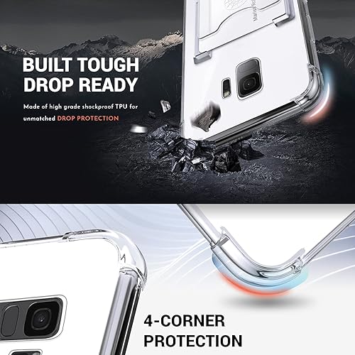 Miniatura 4 de Shields Up Funda para Galaxy S9, funda Samsung S9, funda minimalista con tarjetero y soporte de anillo, protección contra caídas Funda protectora