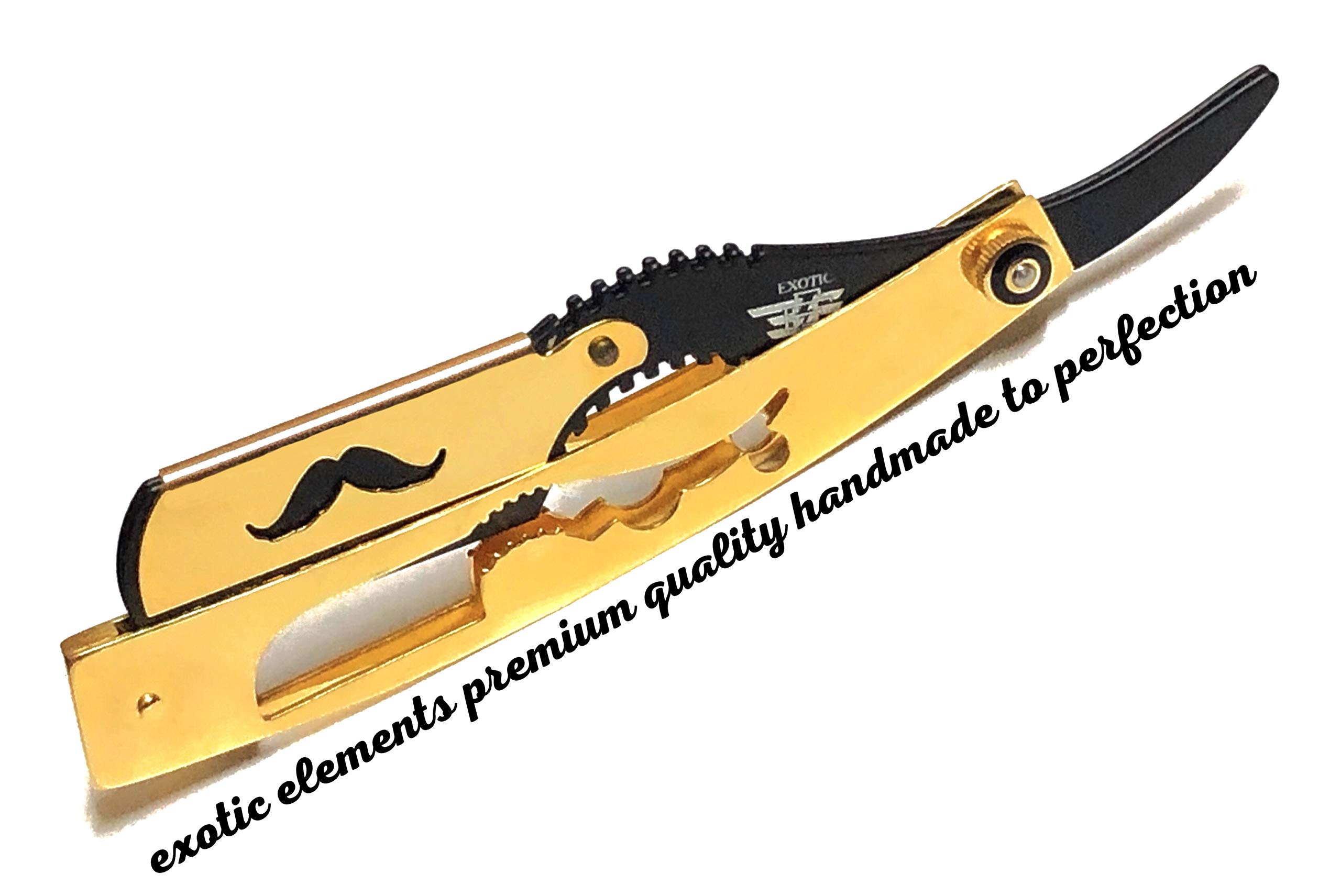 Professionl Barber Hair Salon Double Edge Cut Throat Hair Shaving Razor in Gold and Black Combination - All Purpose Classic Shaver