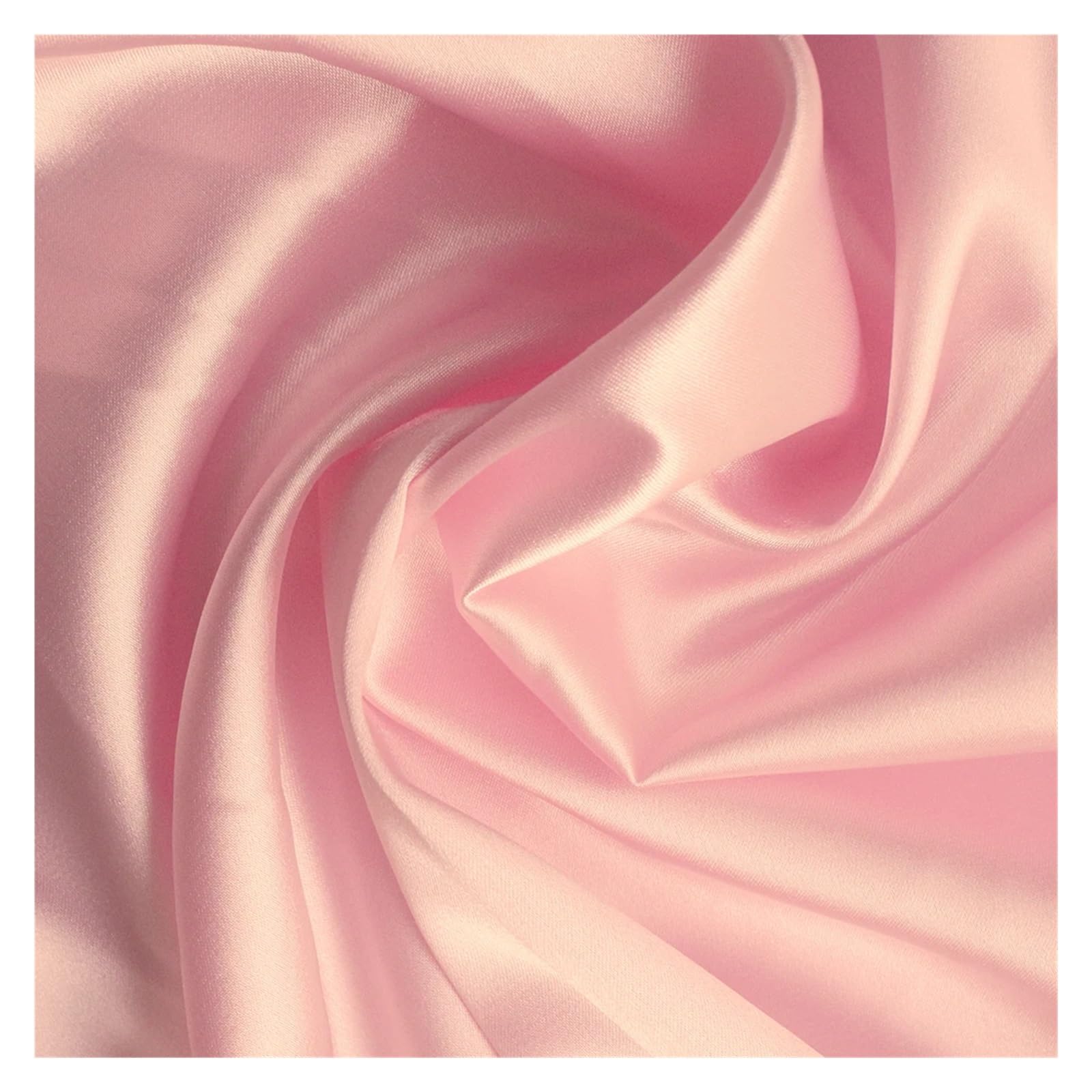 Tissu en satin de soie imitation extensible rose pour robe de mariée