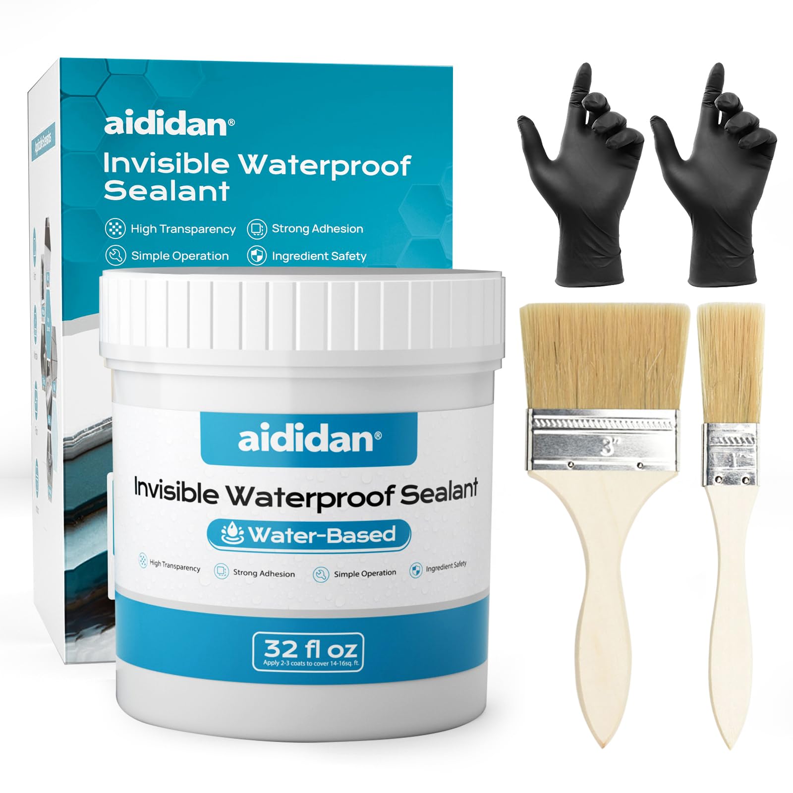 Invisible Waterproof Sealant, Water- Based, Clear Waterproof Coating, Transparent Glue Anti-Leakage Agent for roof & Walls, Indoor and Outdoor Liquid Paint Adhesive (32 floz)