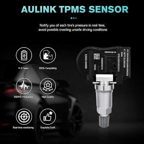 Miniatura 2 de 529332M000 TPMS Sensor de monitoreo de presión de neumáticos para Kia Cadenza Forte Optima Sorento Soul, Hyundai Accent Sonata Elantra GT Genesis